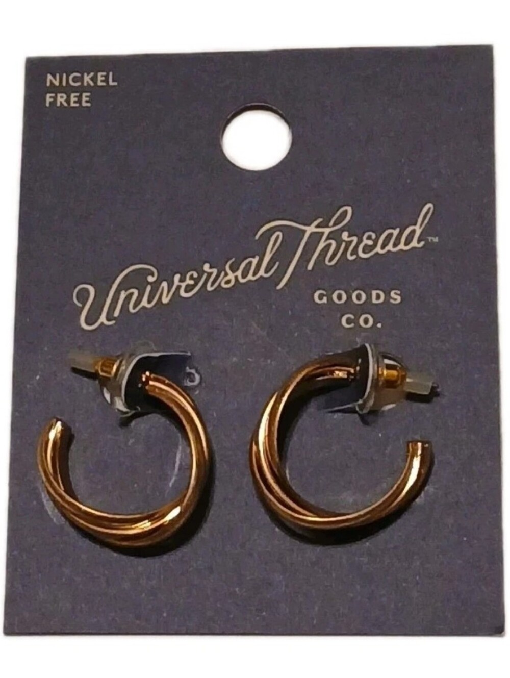 Universal Thread Twisted Hoop Earrings Nickel Free New